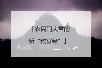 农民闫大雷的新“致富经”