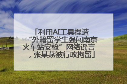 利用AI工具捏造 “外籍留学生强闯南京火车站安检”网络谣言，张某燕被行政拘留