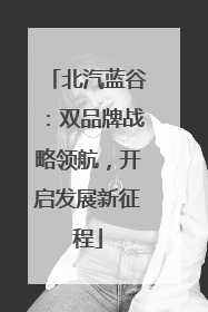 北汽蓝谷：双品牌战略领航，开启发展新征程