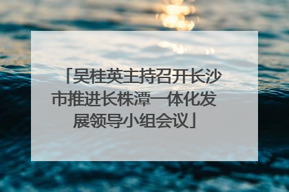 吴桂英主持召开长沙市推进长株潭一体化发展领导小组会议