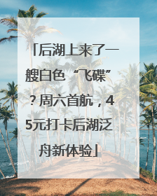 后湖上来了一艘白色“飞碟”？周六首航，45元打卡后湖泛舟新体验
