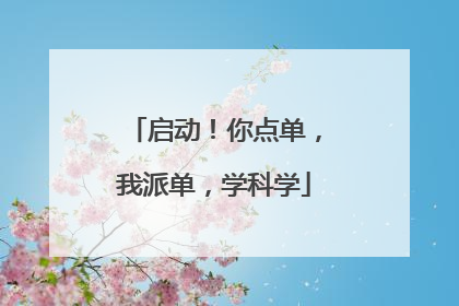 启动！你点单，我派单，学科学