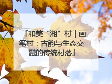 和美“湘”村｜画笔村：古韵与生态交融的传统村落