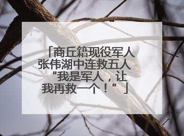 商丘籍现役军人张伟湖中连救五人 “我是军人，让我再救一个！”