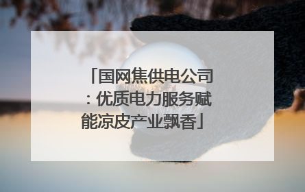 国网焦供电公司：优质电力服务赋能凉皮产业飘香