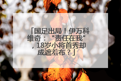 国足出局！伊万科维奇：“责任在我”，18岁小将首秀却成遮羞布？