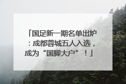 国足新一期名单出炉：成都蓉城五人入选，成为“国脚大户”！