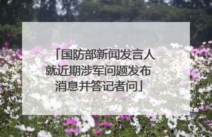 国防部新闻发言人就近期涉军问题发布消息并答记者问