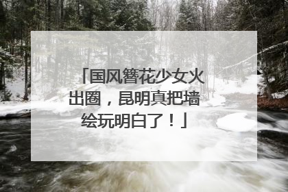 国风簪花少女火出圈，昆明真把墙绘玩明白了！