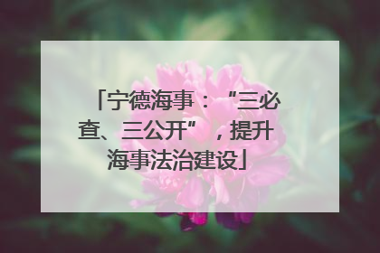 宁德海事：“三必查、三公开”，提升海事法治建设