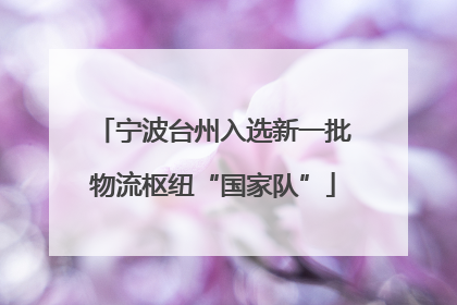 宁波台州入选新一批物流枢纽“国家队”