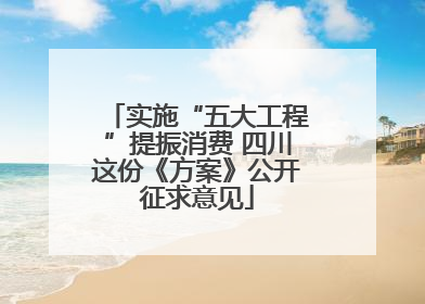 实施“五大工程”提振消费 四川这份《方案》公开征求意见