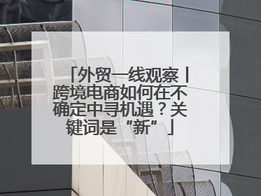 外贸一线观察丨跨境电商如何在不确定中寻机遇？关键词是“新”