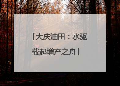 大庆油田：水驱载起增产之舟