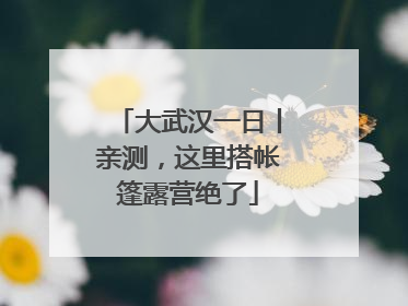 大武汉一日丨亲测，这里搭帐篷露营绝了