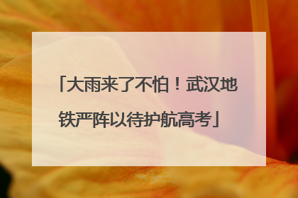 大雨来了不怕！武汉地铁严阵以待护航高考