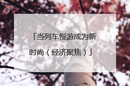 当列车慢游成为新时尚（经济聚焦）