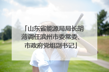 山东省能源局局长胡薄调任滨州市委常委、市政府党组副书记