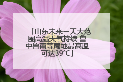 山东未来三天大范围高温天气持续 鲁中鲁南等局地最高温可达39℃