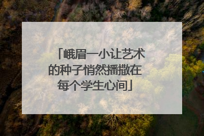 峨眉一小让艺术的种子悄然播撒在每个学生心间