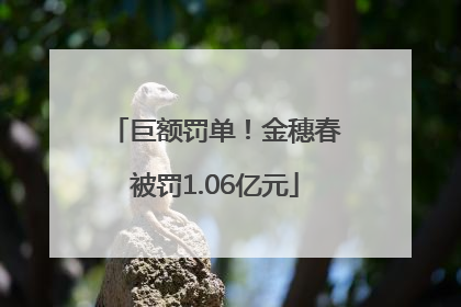 巨额罚单！金穗春被罚1.06亿元