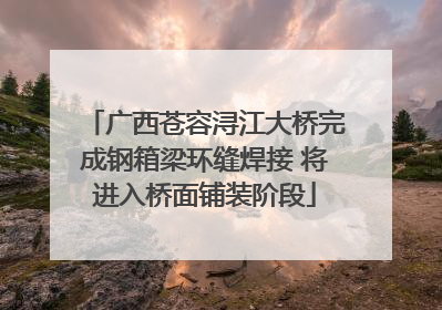 广西苍容浔江大桥完成钢箱梁环缝焊接 将进入桥面铺装阶段