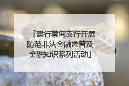建行蔡甸支行开展防范非法金融暨普及金融知识系列活动