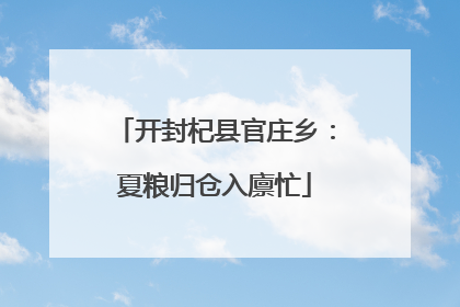 开封杞县官庄乡：夏粮归仓入廪忙