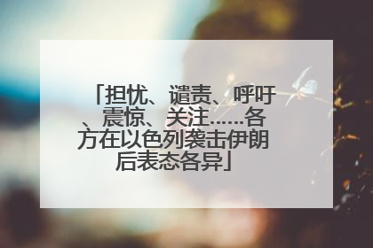 担忧、谴责、呼吁、震惊、关注……各方在以色列袭击伊朗后表态各异