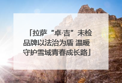 拉萨“卓·吉”未检品牌以法治为盾 温暖守护雪域青春成长路