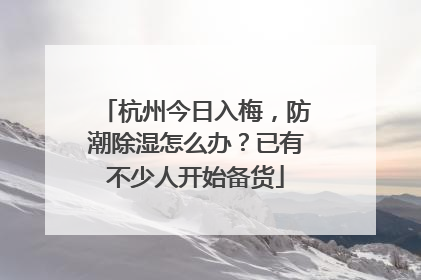 杭州今日入梅，防潮除湿怎么办？已有不少人开始备货