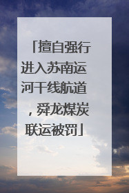 擅自强行进入苏南运河干线航道，舜龙煤炭联运被罚