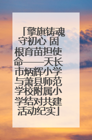 擎旗铸魂守初心 固根育苗担使命——天长市炳辉小学与萧县师范学校附属小学结对共建活动纪实