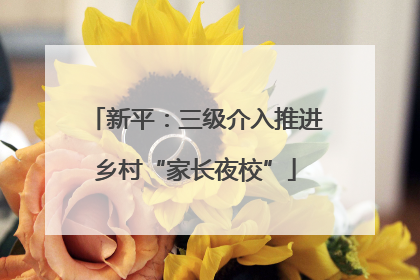 新平：三级介入推进乡村“家长夜校”