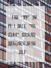 最“野”操作！浙江“电竞村”指尖较量玩成文旅顶流