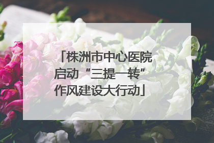 株洲市中心医院启动“三提一转”作风建设大行动