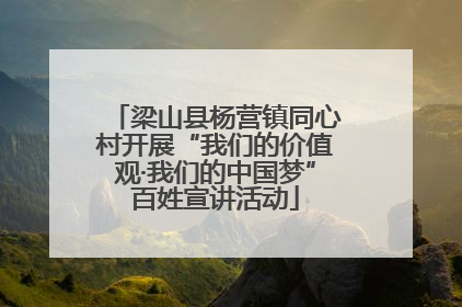 梁山县杨营镇同心村开展“我们的价值观·我们的中国梦”百姓宣讲活动