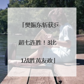 樊振东斩获乒超七连胜！3比1战胜黄友政