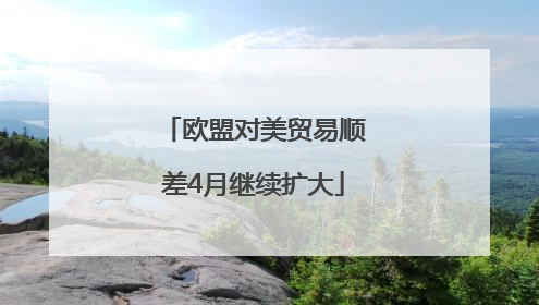 欧盟对美贸易顺差4月继续扩大