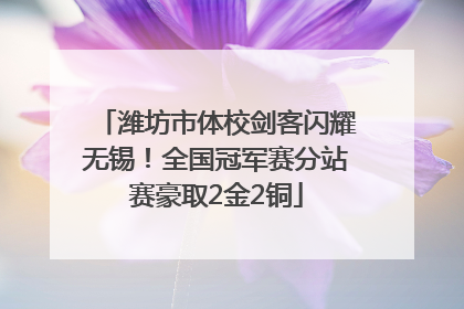 潍坊市体校剑客闪耀无锡！全国冠军赛分站赛豪取2金2铜
