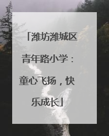 潍坊潍城区青年路小学：童心飞扬，快乐成长