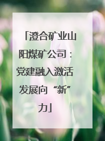 澄合矿业山阳煤矿公司：党建融入激活发展向“新”力