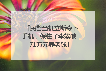 民警当机立断夺下手机，保住了李娭毑71万元养老钱