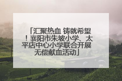 汇聚热血 铸就希望！襄阳市朱坡小学、太平店中心小学联合开展无偿献血活动