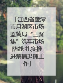 江西省鹰潭市月湖区市场监管局“三聚焦”筑牢市场防线 扎实推进禁捕退捕工作