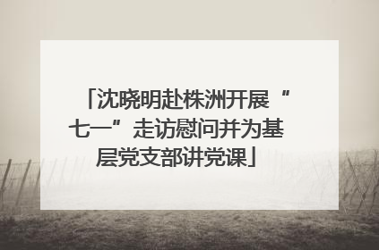 沈晓明赴株洲开展“七一”走访慰问并为基层党支部讲党课