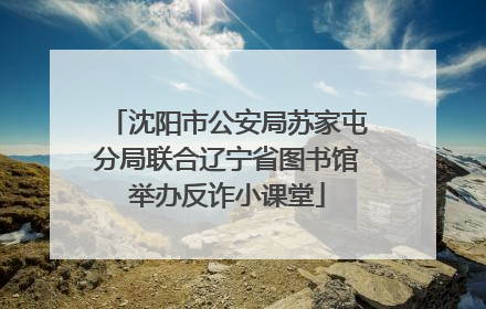 沈阳市公安局苏家屯分局联合辽宁省图书馆举办反诈小课堂
