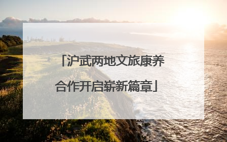沪武两地文旅康养合作开启崭新篇章