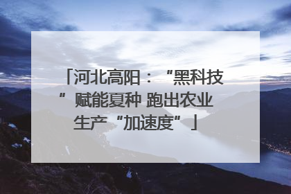 河北高阳：“黑科技”赋能夏种 跑出农业生产“加速度”