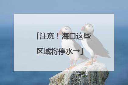 注意！海口这些区域将停水→